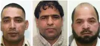  ??  ?? ●● Grooming gang members (from left) Adil Khan, Abdul Aziz and Abdul Rauf