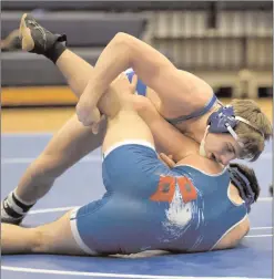  ?? Photo by Jerry Silberman / risportsph­oto.com ?? The Cumberland wrestling team had no trouble pinning Warwick Vets and Barrington at Thursday’s Division I tri-meet at the Wellness Center.