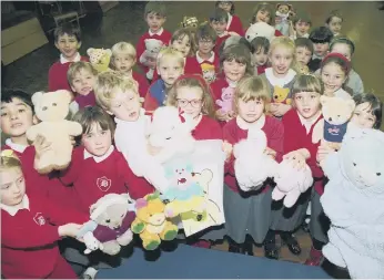  ??  ?? Barnes Infants School pupils were pictured with their Teddy Bears for Children in Need in 1993.