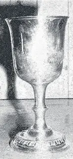  ??  ?? ●»A communion cup which was donated in 1786