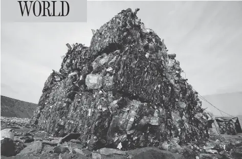  ?? SERGEI GRITS / THE ASSOCIATED PRESS ?? A global study has found that production of plastic and the hard-to-breakdown synthetic waste is soaring in huge numbers. The study, headed by a University of California, Santa Barbara industrial ecologist, says that since 1950 the industry has made...