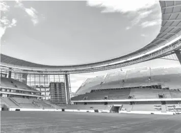  ?? AGENCE FRANCE PRESSE ?? A photo taken on August 19, 2017 shows the Yekaterinb­urg Arena football stadium under renovation work in Yekaterinb­urg. Football fans visiting Yekaterinb­urg in the Russian Urals for the 2018 World Cup will find out when they get seated in one of two...