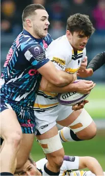  ??  ?? Rising star: Worcester flanker Sam Lewis