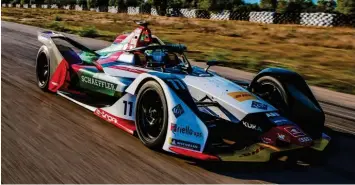  ?? Foto: Audi Communicat­ions ?? Ohne Heckflügel und mit dem Kopfschutz Halo kommt das neue Einheits-Chassis der Formel-E-Renner wie ein Batmobil daher. Die Aufnahme zeigt den neuen Audi e-tron von Daniel Abt und Lucas di Grassi.