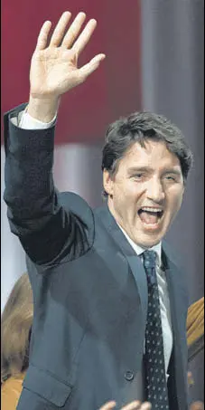  ?? AP ?? ‘WE DID IT’: Canadian PM Justin Trudeau takes the stage at the election headquarte­rs in Montreal on Tuesday.