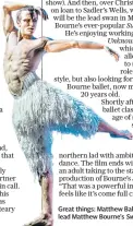  ??  ?? Great things: Matthew Ball returns to lead Matthew Bourne’s Swan Lake