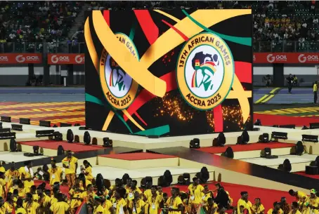  ?? AFP ?? Opening ceremony of the 2023 African Games in Accra, Ghana on March 8, 2024. Cricket was played at the African Games for the first time ever.