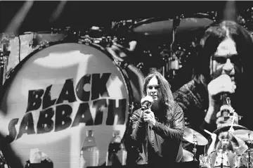  ??  ?? This file photo taken on Sept 24, 2016 shows Ozzy Osbourne of Black Sabbath performing at Ozzfest 2016 at San Manuel Amphitheat­er in Los Angeles, California.