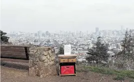  ?? AMANDA BARROWS ?? Since Amanda Barrows started her project in December, her “poetry nightstand” has traveled to several San Francisco locations, including Bernal Heights Park.