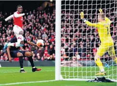  ??  ?? Final touch: Eddie Nketiah finds the net against Everton