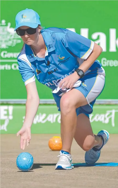  ??  ?? Ellen Ryan on her way to claiming the Australian Open singles title yesterday at Broadbeach.