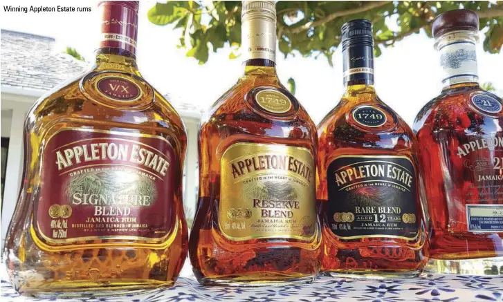  ??  ?? Winning Appleton Estate rums