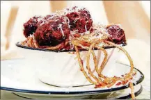  ?? BY CASEY DOBBINS MARIAH TAUGER / LOS ANGELES TIMES / PROP STYLING ?? Vegan spaghetti and balls.