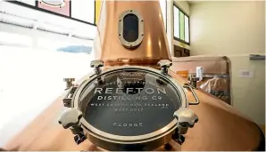  ??  ?? Patsy and Shane Bass said they’d give Reefton a couple of years but are now firmly ‘‘entrenched’’ thanks to their Reefton Distilling Co.