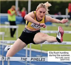  ?? PICTURE: DAVID GRIFFITHS ?? Ella Rush hurdling during the summer.