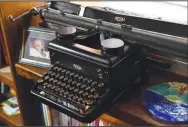  ?? (NWA Democrat-Gazette/Andy Shupe) ?? Michelle Parks’ Royal typewriter was purchased from Hays & Sanders Bookshop when they closed shop on Block Avenue, she says.