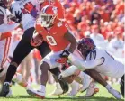  ?? JOSHUA S. KELLY/USA TODAY SPORTS ?? Top-ranked Clemson’s star players include running back Travis Etienne.