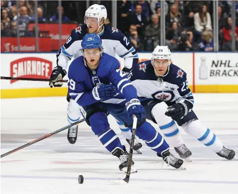  ?? CLAUS ANDERSEN/GETTY IMAGES ?? If the Maple Leafs can agree on a new deal with holdout William Nylander before Saturday’s deadline, there’s a chance he could rejoin the team for practice Monday. The young Swedish star will have missed 27 games of the campaign after Saturday night’s action.