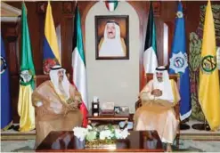  ??  ?? His Highness the Crown Prince Sheikh Nawaf Al-Ahmad Al-Jaber Al-Sabah meets with His Highness Sheikh Nasser Al-Mohammad Al-Ahmad Al-Sabah.