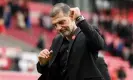  ?? ?? Slaven Bilic celebrates at full time. Photograph: Gareth Copley/Getty Images