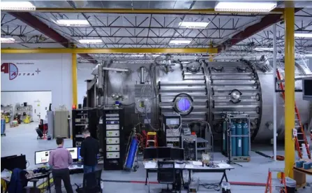  ?? CorTESÍA ?? Los ensayos están en curso en las instalacio­nes de Ad Astra Rocket, en Texas, con la idea de que el motor Vasimr complete las 100 horas de encendido hoy cuando será apagado.