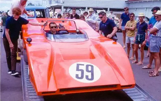  ??  ?? Gemco Oldsmobile debut at the NZGP, Pukekohe, January 1970 (Mike Feisst photo)