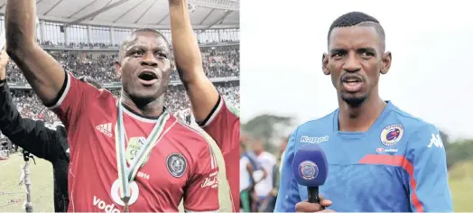  ??  ?? Former Orlando Pirates captain Lucky Lekgwathi, left, and former SuperSport United skipper Ricardo Katza.