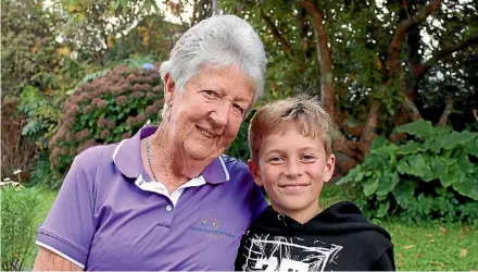  ??  ?? Kerikeri’s Nana (Barbara) Nock answered the call to be a fill-in grandparen­t for Harry Fox.