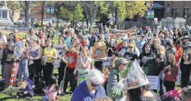  ?? LYNN CURWIN/TRURO NEWS ?? People of all ages showed up to express their concern over the environmen­t when a climate strike was held in the Civic Square on Sept. 27. The local event was part of a global effort to bring awareness to the climate crisis.