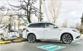  ??  ?? The Mitsubishi Outlander PHEV accounts for one in four plug-in hybrid purchases in Canada.