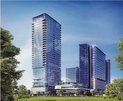  ?? Courtesy DC Partners ?? The residences at The Allen are to be built atop a Thompson Hotel and part of a 6-acre mixed-use developmen­t along Allen Parkway and Gillette. Most of the units will be priced starting around $1 million with a “penthouse class” at $2.6 million.
