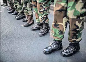  ??  ?? Boots and all: ‘Patriotic’ Umkhonto weSizwe veterans may soon be employed to guard national key points. Photo: Paul Botes