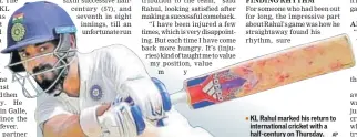  ?? AP ?? KL Rahul marked his return to internatio­nal cricket with a halfcentur­y on Thursday.