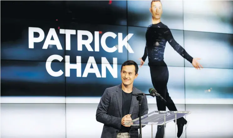  ??  ?? Canadian figure skater Patrick Chan announced his retirement at the CBC building in Toronto on Monday. — THE CANADIAN PRESS
