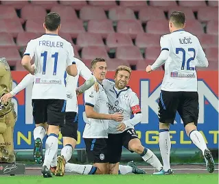  ??  ?? La vittoriaA gennaio l’Atalanta ha espugnato il San Paolo in Coppa Italia. Nella stagione precedente di Serie A aveva già vinto a Napoli