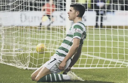  ??  ?? 2 Ryan Christie celebrates after wrapping up the scoring in Celtic’s 5-0 rout of Dundee on Wednesday night, his second goal in two games. The midfielder is now almost certain to start in tomorrow’s top-of-theleague clash with leaders Hearts.