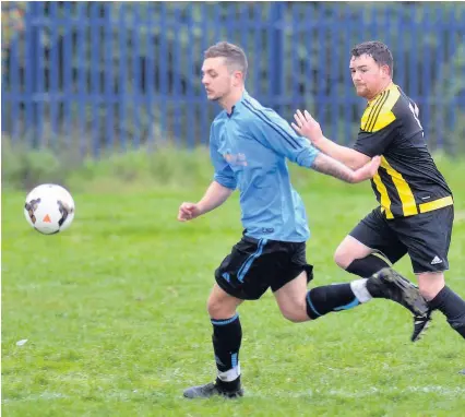  ??  ?? Luke Mulliner scored a hat-trick in New Penny’s 6-1 victory over Eastwood Hanley Reserves at the weekend.