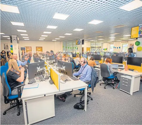  ?? ?? JOBS: More than 60 people are employed at Stagecoach’s contact centre in Perth. Pictures by Steve MacDougall.