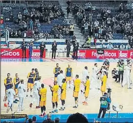  ?? FOTO: ACB ?? Pasillo que le hizo el Herbalife hace un año al Real Madrid campeón de Copa