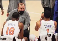  ?? Duane Burleson / Associated Press ?? Coach Tom Thibodeau has the Knicks in the playoff hunt for the first time in several years.