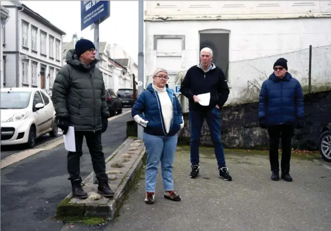  ?? FOTO: CECILIE NILSEN ?? – Jeg har så lyst til at vi skal sette på nødbremsen, sa Gøril Onarheim, leder i Farsund byforening, under befaringen mandag 23. januar.