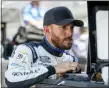  ?? JASON MINTO — THE ASSOCIATED PRESS ?? Ross Chastain looks at data on a computer during a NASCAR Xfinity Series practice at Dover Motor Speedway last Saturday in Dover, Del.