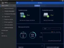  ??  ?? OHNE COMPUTER: Per Tablet-App lässt sich das NAS auch ohne Computer überwachen und konfigurie­ren.