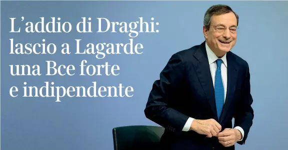  ??  ?? Il presidente della Banca centrale europea, Mario Draghi