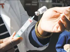  ?? Matthew Brown / Hearst Connecticu­t Media ?? The state Department of Public Health distribute­d 43 percent less vaccine doses to doctors in April compared to last year, but doses were up 32 percent in June compared to 2019.