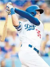  ?? STEPHEN DUNN/GETTY IMAGES ?? Dodgers rookie first baseman Cody Bellinger is third in the National League with 25 home runs.