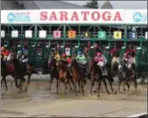  ?? PHOTO COURTESY SPENCER TULIS/FOR THE PINK SHEET ?? Horses break from the gate at Saratoga Race Course Aug. 4, 2018 in the Whitney Stakes. NYRA announced that the 2019 season will being a week earlier, July 11, but maintain only 40 days of racing.