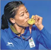  ??  ?? Gold Coast: India's MC Mary Kom after winning gold in the women's Light Fly (45-48kg) boxing event at the Commonweal­th Games 2018 in Gold Coast, Australia on Saturday.