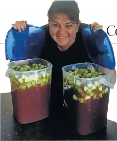  ?? Picture: Supplied ?? Colleen Foyn shows off her home-brewed alcohol.