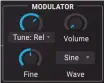  ??  ?? 08 The Modulator oscillator is tuned to semitones…